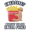 Sloth loves french fries