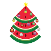 Watermelon Tree Merry Christmas Santa Claus