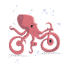 Octopus rides a bicycle