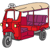 Red Tuktuk or autorickshaw