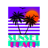 Sunset Beach 80s Purple