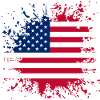 USA Flagge Farbspritzer
