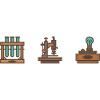 Retro Science Icon Set