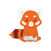 Lille Panda Rød Panda Gamer Zocker