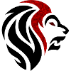 Black red lion