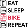 manger dormir répéter vélo