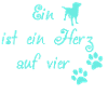 Chien disant turquoise
