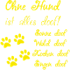 Dog saying yellow