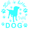 Dog motif turquoise