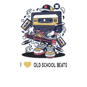 I Love Old School Beats Retro Design