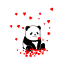 Panda Bear Valentine's Day sweet red heart gift