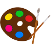 Künstler Farbpalette Pinsel
