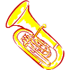 Tuba Musik in Neonfarben