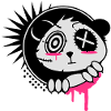 Ein Sticker mit Panda Bär Kopf