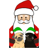 Weihnachtsmann mit Möpse Mops Geschenk