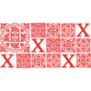 red design tiles with X