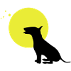 bull terrier dog moon