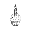 Muffin with candle