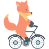 Doux renard sur le vélo