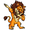 Dabbender lion