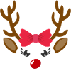 Renne visage fille noël noël
