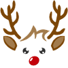 Cute reindeer boy face Christmas Xmas