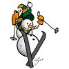Snowman on skis