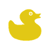Squeaky duck rubber bath bath