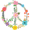 Peace Sign sign with flowers
