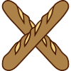 x kryds baguette brød broche fransk frank