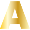 Letter A Gold Text
