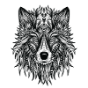 Wolf face design