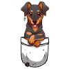 Poche mignon Chien Dobermann