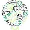Vegan! Gemüse im Kreis