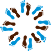 Barefoot circle blue-brown