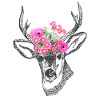 Deer flowers nature gift idea