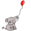 Elephant with balloon