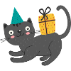 Cat with gift