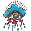 All-seeing eye rain cloud lightning tattoo gift