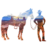 cowboy in der Steppe