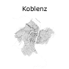 stylized street map Koblenz