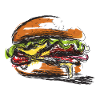 Hamburger-Stuffed Sandwich Poster