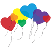 balloon hearts rainbow