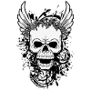 skull with wings