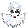 Pierrot white carnival Venice illustration