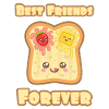 Kawaii paahtoleipä sanomalla: "Best Friends Forever"