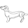 Bassotto da un ictus, schizzo in bianco e nero, cane