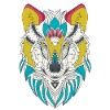 Wolf Kopf Bunt