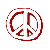 A peace sign symbol