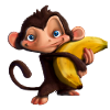 A monkey with his banana